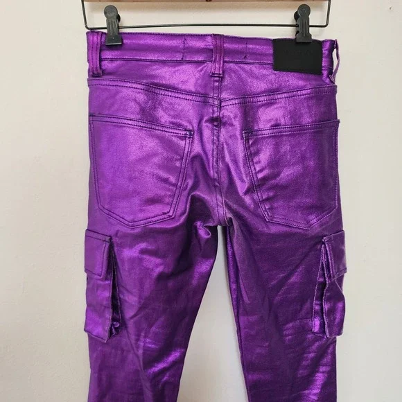 Valabasas Davinchi Purple Waxed Denim Purple Pants Size 28